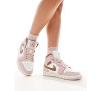 Nike - Air Jordan 1 Mid - Sneakers alte rosa e bianche WM 11