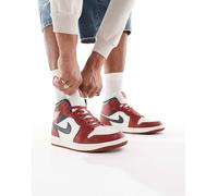 Nike Air - Jordan 1 Mid - Sneakers alte rosse e verdi-Rosso MW 7.5