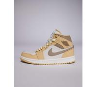 Nike - Air Jordan 1 mid - Sneakers marroni e bianche-Verde 37.5