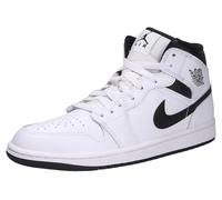 Jordan Air 1 Mid, White/White/Black/Black 45.5