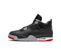 Nike Air Jordan 4 Retro Grandi Bambini, Nero/Rosso Fuoco - Grigio cemento, 6.5 Big Kid