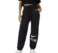Nike Air - Pantaloni da jogging da donna in pile a vita medio, Nero/Bianco, S