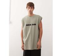 Nike Air - Top in jersey senza maniche oversize verde-Grigio L