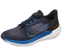 Nike Air Winflo 9, Sneaker Uomo, Obsidian/Dk Marina Blue-Black-White, 44.5 EU