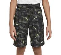 Nike B NK Dry Short AOP RTLP, Pantaloncini Bambino, Black/Barely Volt/(Barely Volt), L