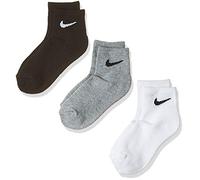 Nike -CONFEZIONE DA 3 PAIA -CALZA ALLA CAVIGLIA -LOGO multicolore BIANCO/GRIGIO/NERO 5-7 ANNI W2F