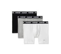 Nike Boxer da Uomo in Cotone Elasticizzato per Tutto Il Giorno, Biancheria Intima da Uomo, Confezione da 3, Bianco/Grigio Melange/Nero, Large