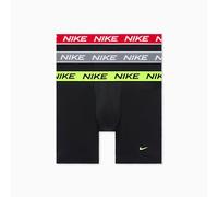 Nike Boxer Uomo Micro Elasticizzato Confezione da 3, Nero con Volt/Cool Grey/University Red, L