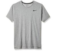 Nike Breathe Short-Sleeve Training Top, Maglietta a Maniche Corte Uomo, Grigio (Dk Grey Heather/Black), 2XL
