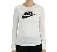 NIKE BV6171-100 W NSW Tee ESSNTL LS Icon FTR Maglia Lunga Donna White/Black Taglia XL
