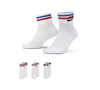 Nike Calze Quarter Tris Pack Bianco Rosso XL