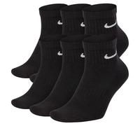 Nike Calzini corti da uomo e donna, in set da 6 paia, calzini One Quater con lunghezza fino alla caviglia, taglia 34, 36, 38, 40, 42, 44, 46, 48, 50, di colore bianco, Nero
