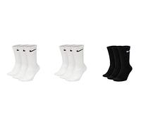 Nike Calzini “U NK Everyday Cush Crew”, di colore bianco, nero e grigio, in confezione da 3 paia Bianco/Bianco/Nero 38-42