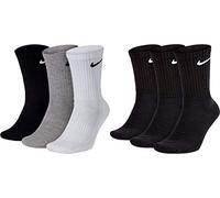 Nike Calzini “U NK Everyday Cush Crew”, di colore bianco, nero e grigio, in confezione da 3 paia nero, bianco, grigio, nero. 46/50 cm