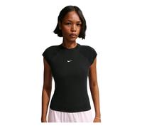 Top aderente a manica corta e costine Nike Chill Knit - Donna - Nero