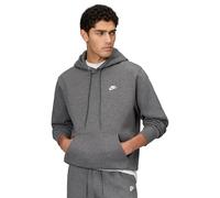 Nike Club Big Brush Pull Over Hoody Cappuccio, Grigio Antracite/Grigio Ferro/Bianco, M Uomo