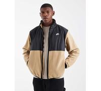 Nike - Club - Giacca in pile nera e beige-Nero M