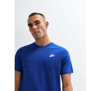 Nike Club t-shirt con logo sul petto blu XS