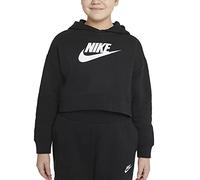 Nike Cluft Crop Hbr Felpe con Cappuccio Black/White M