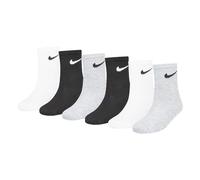 Nike Kids 6-Pair Crew Socks Shoes Black/White/Grey 10C-3Y