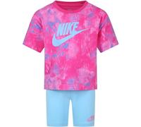 Nike COMPLETO BAMBINA BOXY TEE E BIKE SHORT 36L658 (FUXIA, 6-7 YEARS)