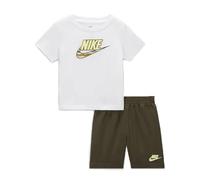 NIKE COMPLETO BAMBINO B NSW LNT SHORT SET (6-7 anni, BIANCO/MULTICOLOR-F84)