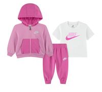 Nike - Completo Tuta con Cappuccio e T-shirt da Bambina Lifestyle, Rosa Codic...