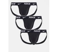 Nike - Confezione da 3 sospensori neri in cotone elasticizzato-Nero M