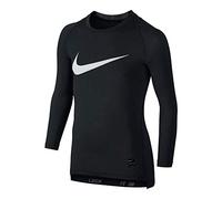 Nike Cool Sportivi Comp LS Yth - Maglietta per Ragazzo, Bambino, Cool Hbr Comp LS Yth, Nero/Grigio/Bianco (Nero/Antracite/Bianco), S