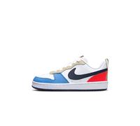 NIKE Court Borough Low Recraft, Sneaker, White Thunder Blue Lt Crimson, 36.5 EU
