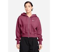 Nike Crop Phoenix W - Felpa - Donna - Rosso XS