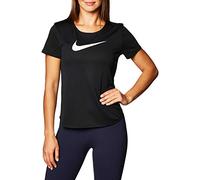 NIKE CU3237-010 W NK Swoosh Run SS Pantaloncini Donna Black/Reflective Silv/(White) Taglia M