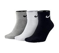 Nike Cushion Quarter Calze - Calzini Uomo, Multicolore (Grigio/Nero/Bianco), M (38/42 EU), confezione da 3 paia