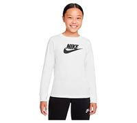 Nike CZ1260 G NSW LS Tee Basic Futura Maglia Lunga Bambina White/Black S
