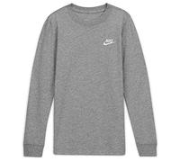 NIKE Cz1855-064 B NSW Tee LS EMB Futura Maglia Lunga Dk Grey Heather e White L
