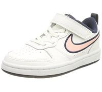 Nike DB3093-100 Court Borough Low 2 SE Bambino, White/Pink Glaze-Midnight Navy EU 31.5