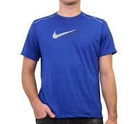 Nike DF Miler Flash NV Tee, Maglietta a Maniche Corte Uomo, Blu (Indigo Force/Reflective Silv), XXL
