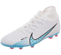 NIKE DJ5961-146 Mercurial Superfly 9 Club FG/MG Uomo, White/Baltic Blue-Pink Blast EU 43