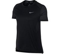 Nike Donna Dry Miler T-Shirt, nero (Black/Reflective Silver), XL