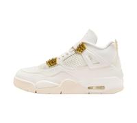 Nike Donne Air Jordan 4 Scarpe, Vela/Metallizzato Oro-nero, 38.5 EU