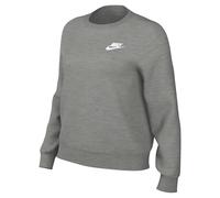 NIKE DQ5473-063 W NSW Club FLC Crew Std Maglia Lunga Donna Dk Grey Heather/White Taglia XL-T