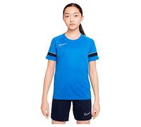 Nike Dri-FIT Academy 21 CW6103 Maglia Manica Corta, Bambino, Blu reale/Bianco/Ossidiana/Bianco , XS