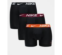 Nike - Dri-FIT Essential - Confezione da 3 boxer in microfibra neri con fascia in vita a contrasto-Nero S