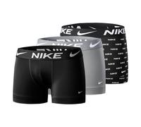 Nike Underwear Uomo Logo Print Trunks Pacco da 3 - Stampa Moderna su Tutta la Superficie, Elastico, vestibilità Comoda, Nike Logo Print/Cool Grey/Black, L