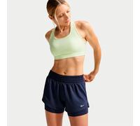 Nike Dri - Fit One Mid Rise 2in1 3in Pantaloncini Donna blu scuro, bianco, Taglia: S