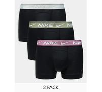 Nike - Dri-FIT Ultra Comfort - Confezione da 3 paia di boxer aderenti con fascia in vita colorata verde/nera/prugna-Nero S
