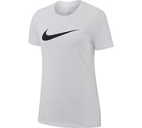 Nike Dry, Sport Shirt Donna, Bianco (White/Heather/Black 100), Medium