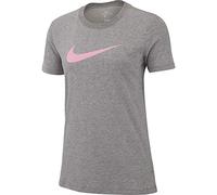Nike Dry, Sport Shirt Donna, Grigio (Carbon Heather/Heather/Pink Rise 091), XS