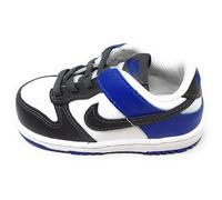 NIKE Dunk Scarpe Sportive per Bambino, Nero Bianco Blu, con Laccio Elastico, Modello FB9107 129 (Nero Bianco Blu, Sistema Taglie Calzature EU, Bimbo (0-5 Anni), Numero, Media, 25)