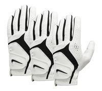 Nike Dura Feel X GG Reg 3 PK L Guanti da golf da donna Pearl White/Pearl White/Black M/L